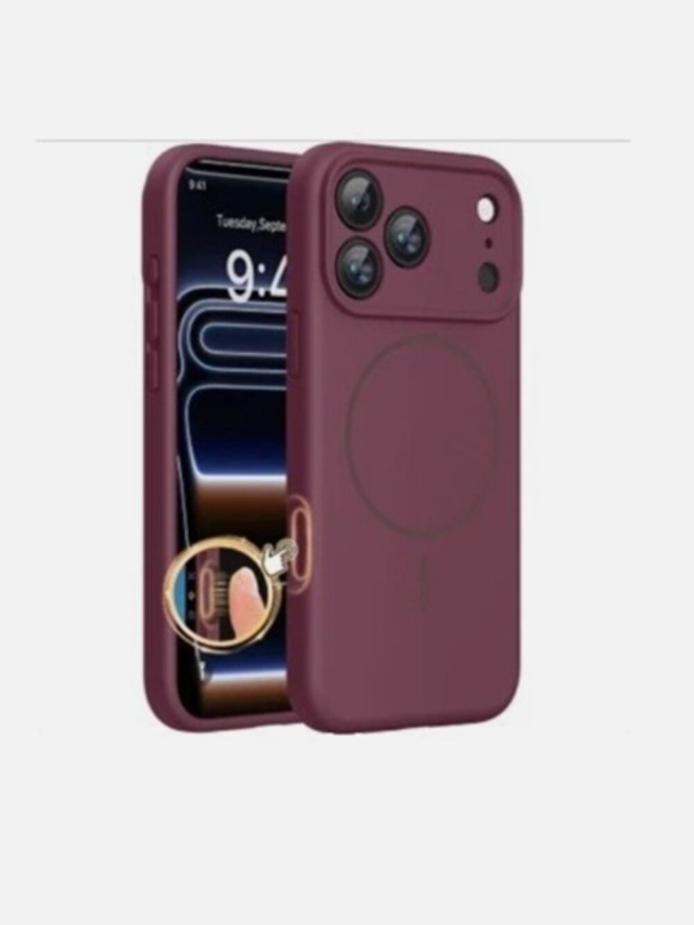 Miracase Magnetic for iPhone 17 Pro Max Case, Compatible with MagSafe, Wine Red